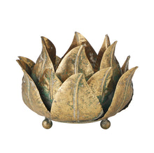 Load image into Gallery viewer, Distressed Gold Flower Candle Holder24*24*17
