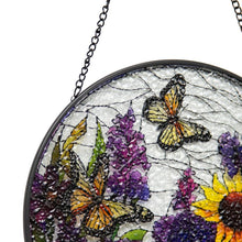 Load image into Gallery viewer, Flowers + Butterflies Stained Glass Sun Catcher 20x0.2x20-35cm
