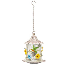 Load image into Gallery viewer, Hanging Mesh Birdfeeder w/Flowers + Bird 21.5x21.5x58cm
