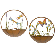 Load image into Gallery viewer, Set/2 Asst Dragonfly + Butterfly Wall Planters 39x10x39cm
