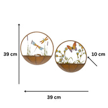 Load image into Gallery viewer, Set/2 Asst Dragonfly + Butterfly Wall Planters 39x10x39cm

