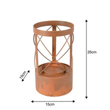 Load image into Gallery viewer, Rust Round Pillar Candle Holder 15x26cm
