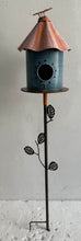 Load image into Gallery viewer, Birdhouse w/Perched Bird on Leafy Garden Stake 18.5x18.5x108cm
