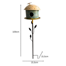 Load image into Gallery viewer, Birdhouse w/Leaf on Leafy Garden Stake 21.5x21.5x109cm
