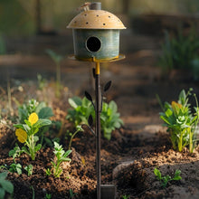 Load image into Gallery viewer, Birdhouse w/Leaf on Leafy Garden Stake 21.5x21.5x109cm
