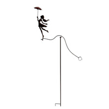 Load image into Gallery viewer, Girl w/Red Umbrella Spinner/Balancing Garden Stake 66.5x11.5x172cm
