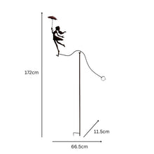Load image into Gallery viewer, Girl w/Red Umbrella Spinner/Balancing Garden Stake 66.5x11.5x172cm
