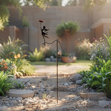 Load image into Gallery viewer, Girl w/Red Umbrella Spinner/Balancing Garden Stake 66.5x11.5x172cm
