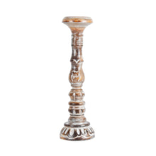 Load image into Gallery viewer, Tall Hand-Carved Embellished Pillar Candleholder 40cm
