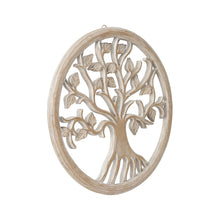 Load image into Gallery viewer, Hand-carved Round Tree-of-Life Wallart 40x1cm
