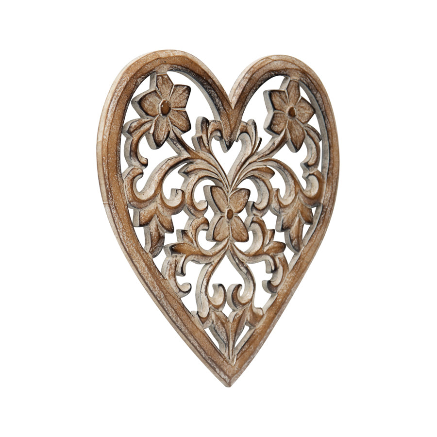 Hand-carved Heart Wallart 30.5x0.6cm