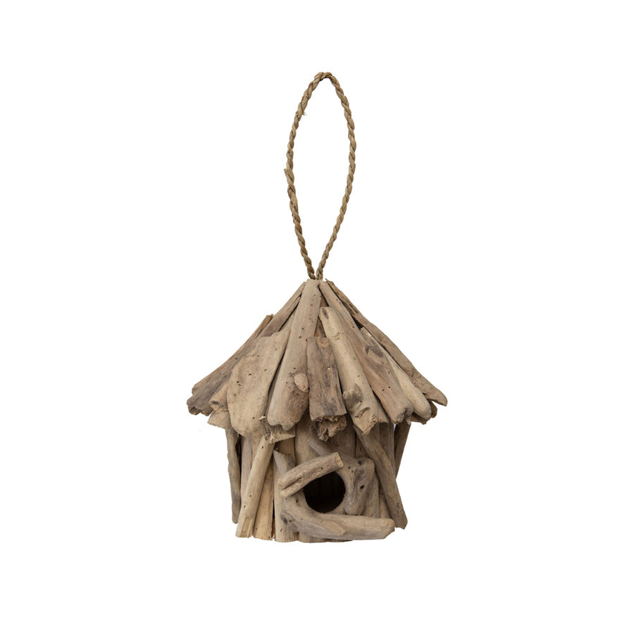 Hand-Made Hanging Driftwood Birdhouse 25x35cm