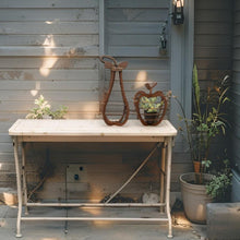 Load image into Gallery viewer, Distressed Finish French Provincial metal Console Table 110x35x78cm
