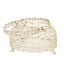 Load image into Gallery viewer, French Provincial Footed Candleholder/bowl w/Fleur-de-Lis 24X24X15cm
