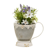 Load image into Gallery viewer, French Provincial &#39;Teacup&#39; Candleholder/Plnater w/fleur -de-lis 17x12x13cm
