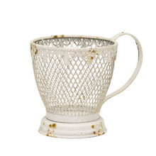 Load image into Gallery viewer, French Provincial &#39;Teacup&#39; Candleholder/Plnater w/fleur -de-lis 17x12x13cm
