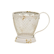Load image into Gallery viewer, French Provincial &#39;Teacup&#39; Candleholder/Plnater w/fleur -de-lis 17x12x13cm
