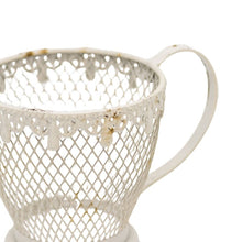 Load image into Gallery viewer, French Provincial &#39;Teacup&#39; Candleholder/Plnater w/fleur -de-lis 17x12x13cm
