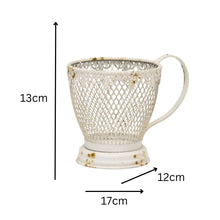 Load image into Gallery viewer, French Provincial &#39;Teacup&#39; Candleholder/Plnater w/fleur -de-lis 17x12x13cm
