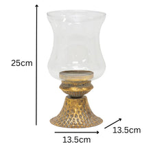 Load image into Gallery viewer, Lustre Footed Pressed - Metal Candleholder 13.5x13.5x25cm
