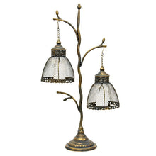Load image into Gallery viewer, 83cm Lustre Branched Stand w/2 ShadedPillar Candleholders 43x19x83cm
