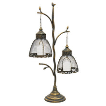 Load image into Gallery viewer, 83cm Lustre Branched Stand w/2 ShadedPillar Candleholders 43x19x83cm
