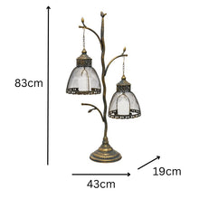 Load image into Gallery viewer, 83cm Lustre Branched Stand w/2 ShadedPillar Candleholders 43x19x83cm
