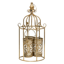 Load image into Gallery viewer, Lustre &#39;Cage&#39; w/3 Pillar Candleholders 23x20x45cm
