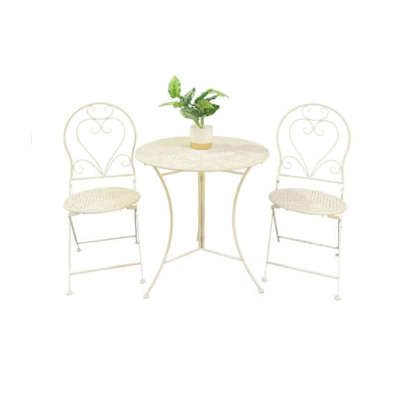 Bordeaux Round Table + 2 Chairs Set 70x70/39x94cm
