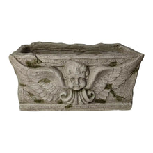 Load image into Gallery viewer, Aged Rectangular Planter w/Angel 37x19.5x18cm
