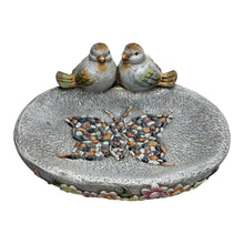 Load image into Gallery viewer, Birdbath w/Colour Birds/Flowers/Pebble Butterfly 40x30x20cm
