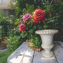Load image into Gallery viewer, Elaborate Off-White Distressed Roman Planter 24x24x30.5cm
