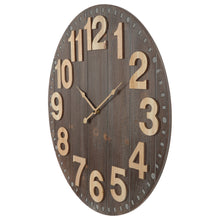 Load image into Gallery viewer, 60cm Emporium Slatted Aged Wall Clock 60x4cm
