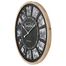 Load image into Gallery viewer, 70cm Distressed Photo Gallery Collage Wall Clock 70x4.5cm

