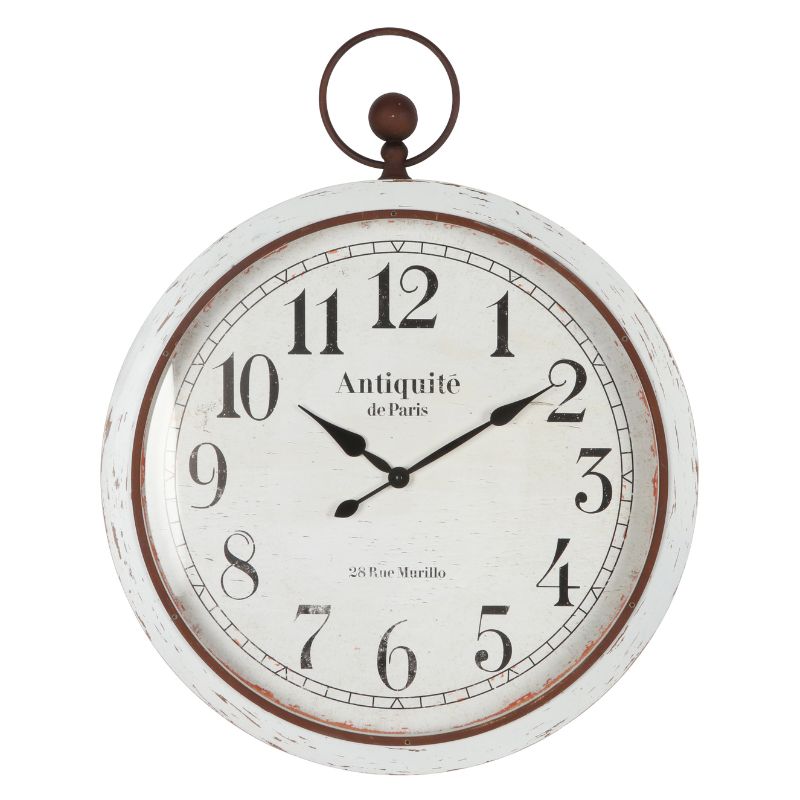 60x76cm Distressed 'Antiquite' Glass - front Wall Clock 60x6.5x76cm