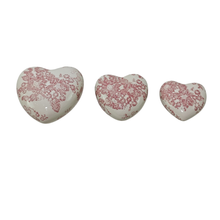 Load image into Gallery viewer, Set/3 Ass Size Cherry Blossom Hearts 10.5x4.5/8.5x4/7x3cm
