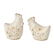 Load image into Gallery viewer, S/2 Wild Flower Mini Chickens 11.5x6x9.5/9x6x11.5cm
