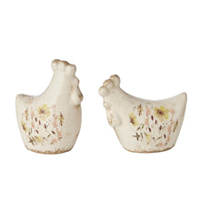 Load image into Gallery viewer, S/2 Wild Flower Mini Chickens 11.5x6x9.5/9x6x11.5cm
