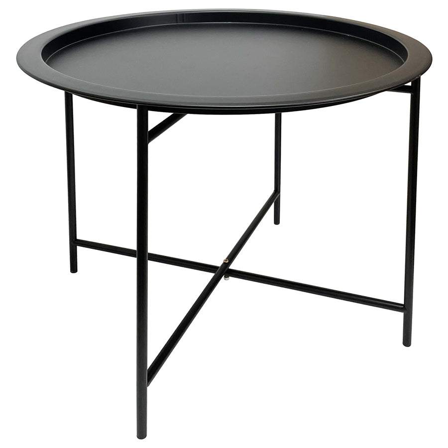 Round Lipped Cross-Frame Side Table 47x47x38cm