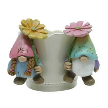 Load image into Gallery viewer, Set/2 Asst Gnomes Holding Flower Pot Hangers
