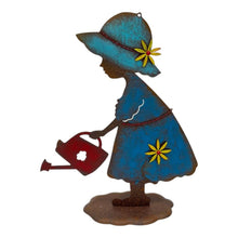 Load image into Gallery viewer, Colourful Girl w/Watering Can Garden Statue 31x11x39cm
