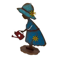 Load image into Gallery viewer, Colourful Girl w/Watering Can Garden Statue 31x11x39cm
