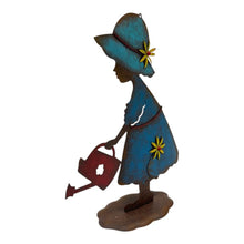 Load image into Gallery viewer, Colourful Girl w/Watering Can Garden Statue 31x11x39cm
