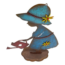 Load image into Gallery viewer, Colourful Girl w/Watering Can Garden Statue 31x11x39cm
