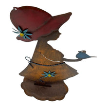 Load image into Gallery viewer, Colourful Girl w/Bird Garden Statue 23.5x11x43cm
