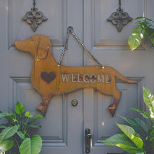 Load image into Gallery viewer, Hanging Laser Cut Welcome Dog w/Heart 47x0.64x29cm (2)
