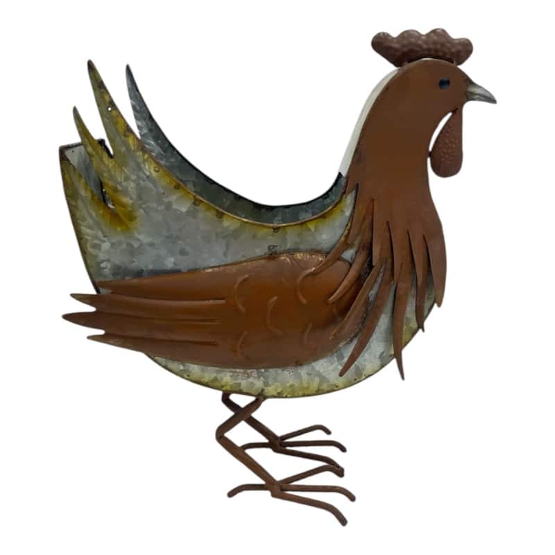 Distress Finish Chicken Planter/Storage Holder 26x11.5x30.5cm