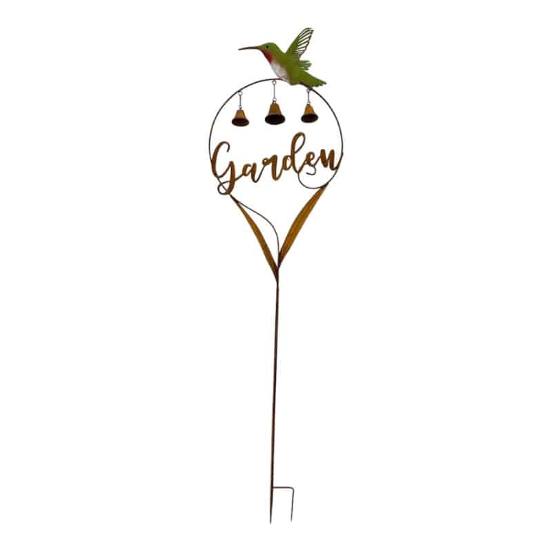 Garden' Statue w/Hummingbird + Bells 43.5x6x6cm