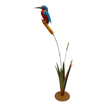 Load image into Gallery viewer, Kingfisher on Bulrush Garden Statue 40x22x104cm
