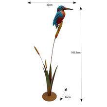 Load image into Gallery viewer, Kingfisher on Bulrush Garden Statue 40x22x104cm

